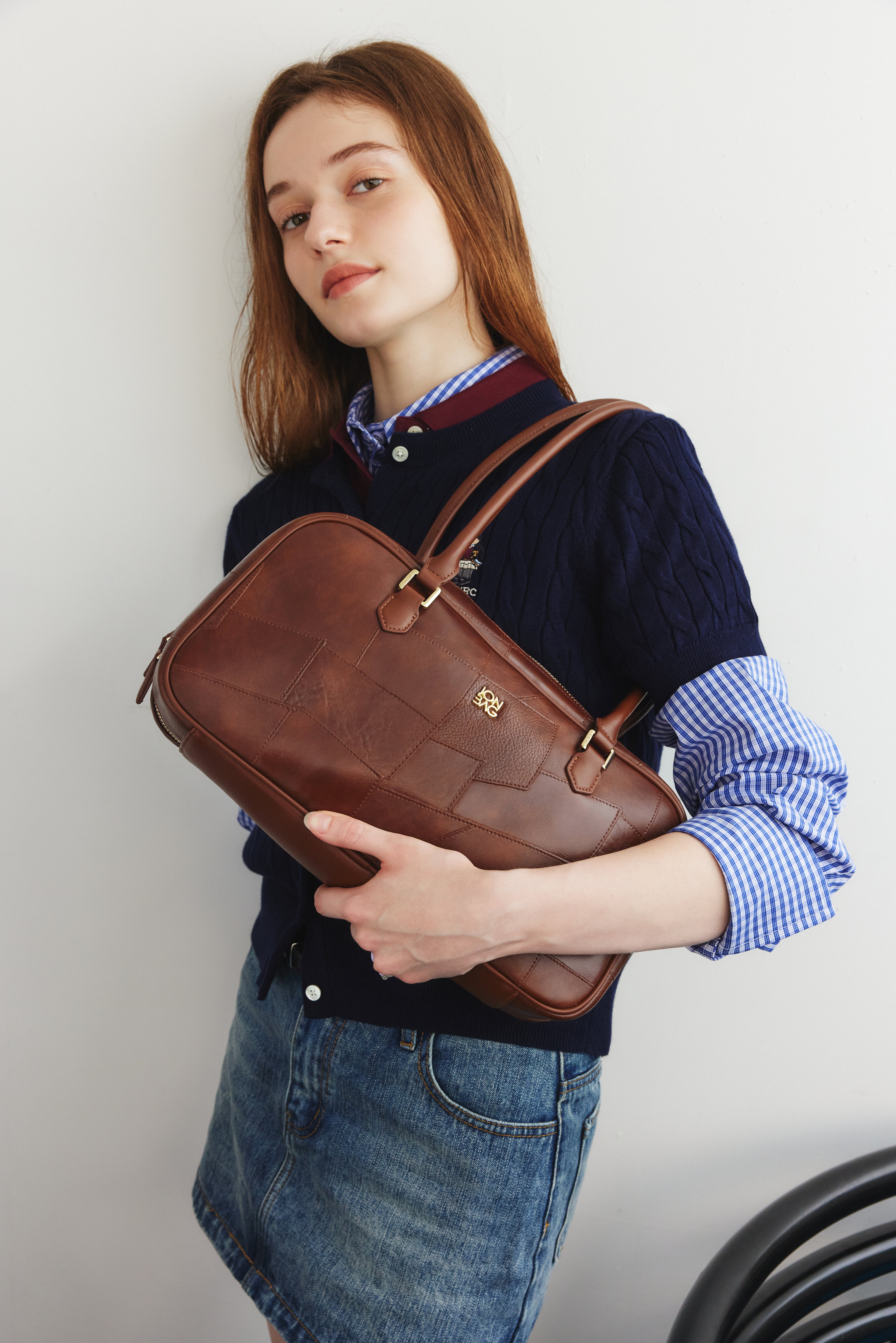 Retro Patchwork Boston Bag