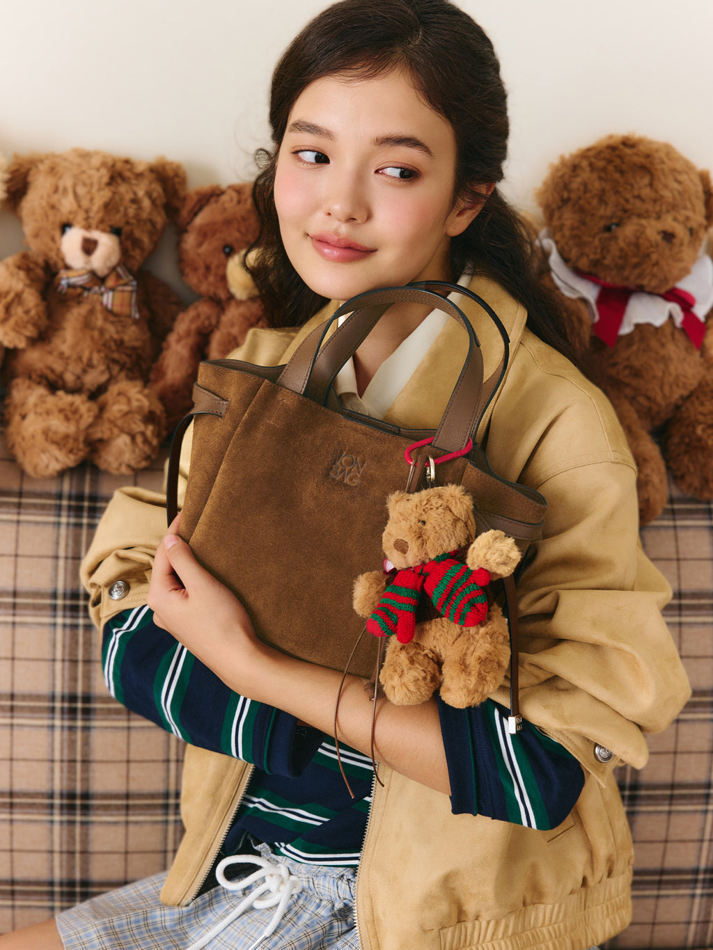 Genuine Leather Market Basket Bag