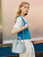 Genuine Leather Market Basket Bag