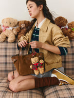 Genuine Leather Market Basket Bag