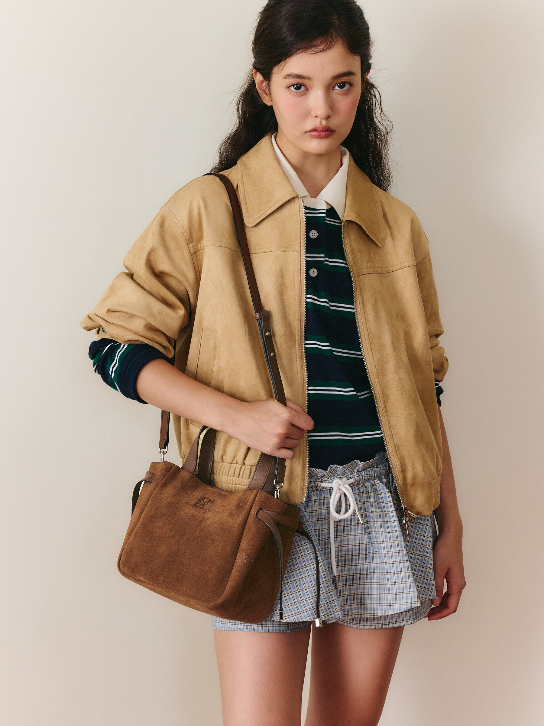 Genuine Leather Market Basket Bag