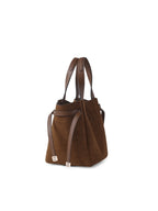 Genuine Leather Market Basket Bag
