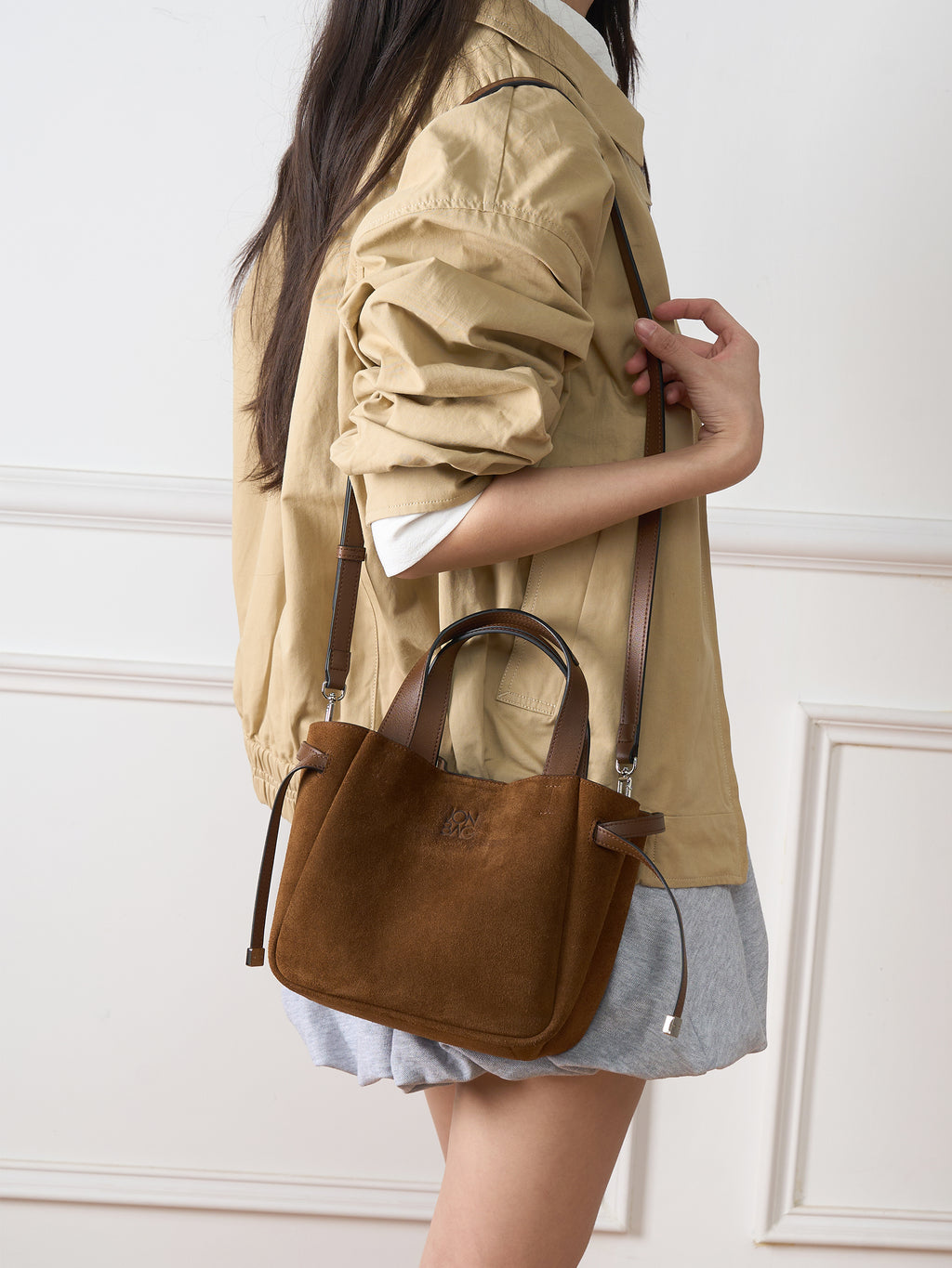 Genuine Leather Market Basket Bag