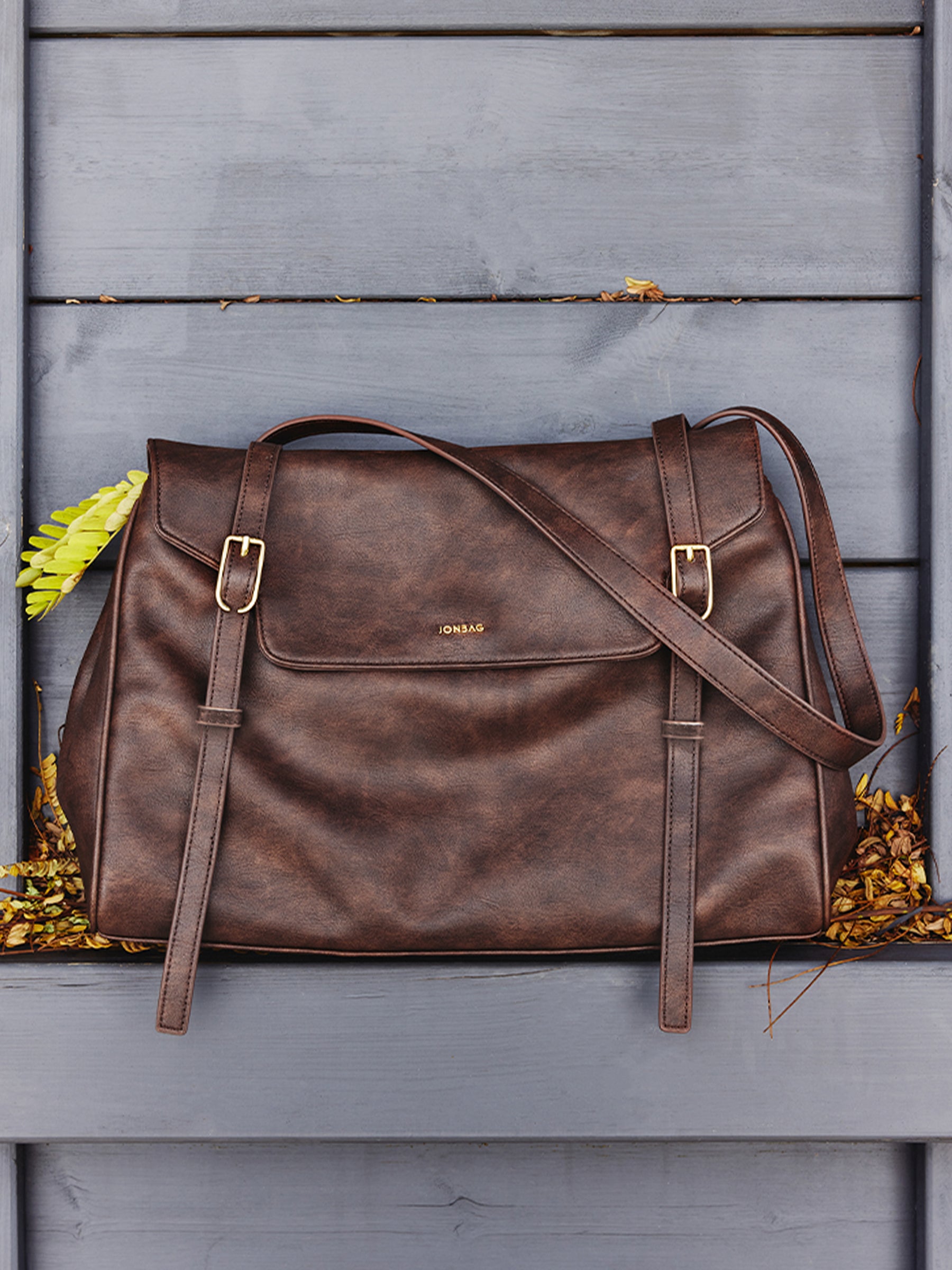 Burnished Briefcase-brown