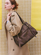 Burnished Briefcase-brown