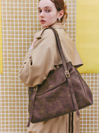 Burnished Briefcase-brown