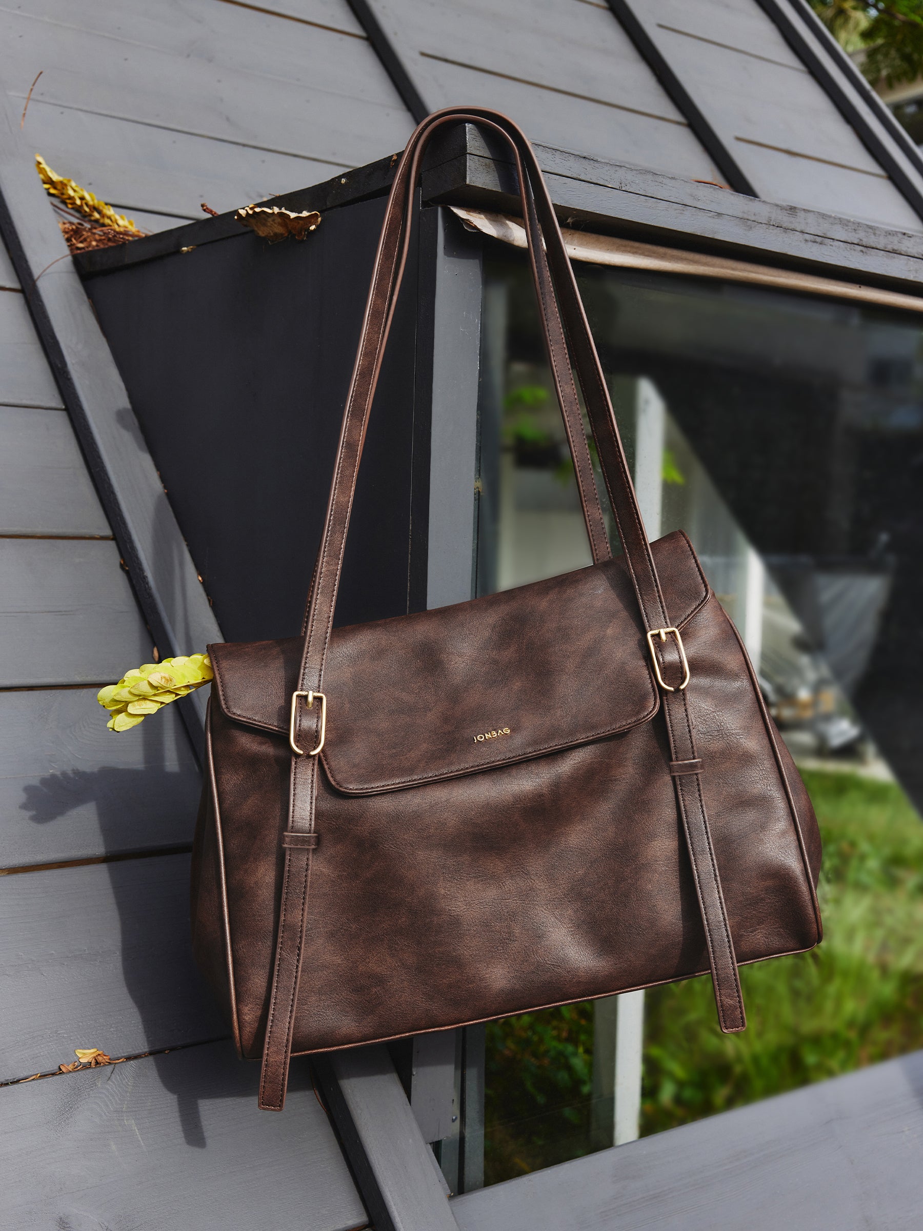Burnished Briefcase-brown