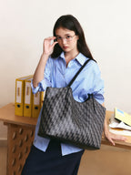 Geometric Monogram Tote Bag