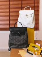 Geometric Monogram Backpack with Pin Buckle