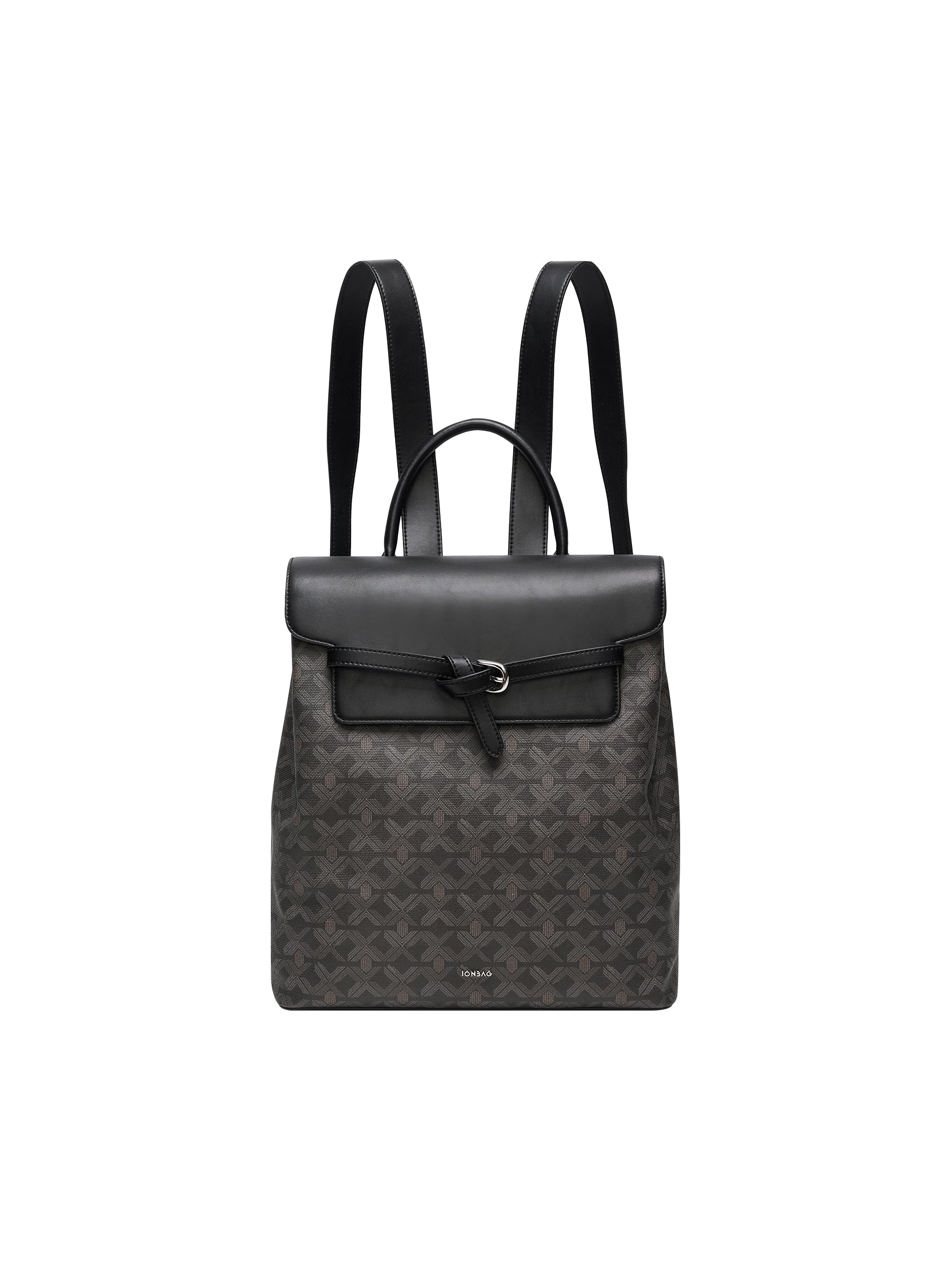 Geometric Monogram Backpack with Pin Buckle