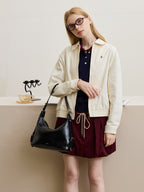 Leather Hobo Bag with Ring Buckle