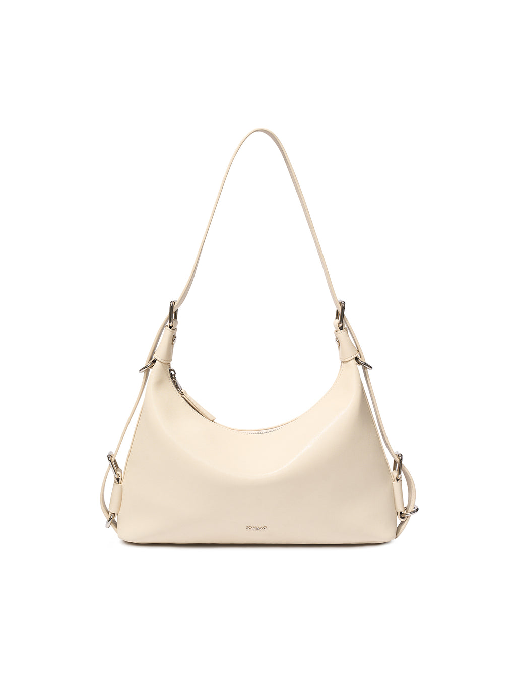 Leather Hobo Bag with Ring Buckle