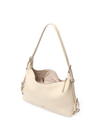 Leather Hobo Bag with Ring Buckle