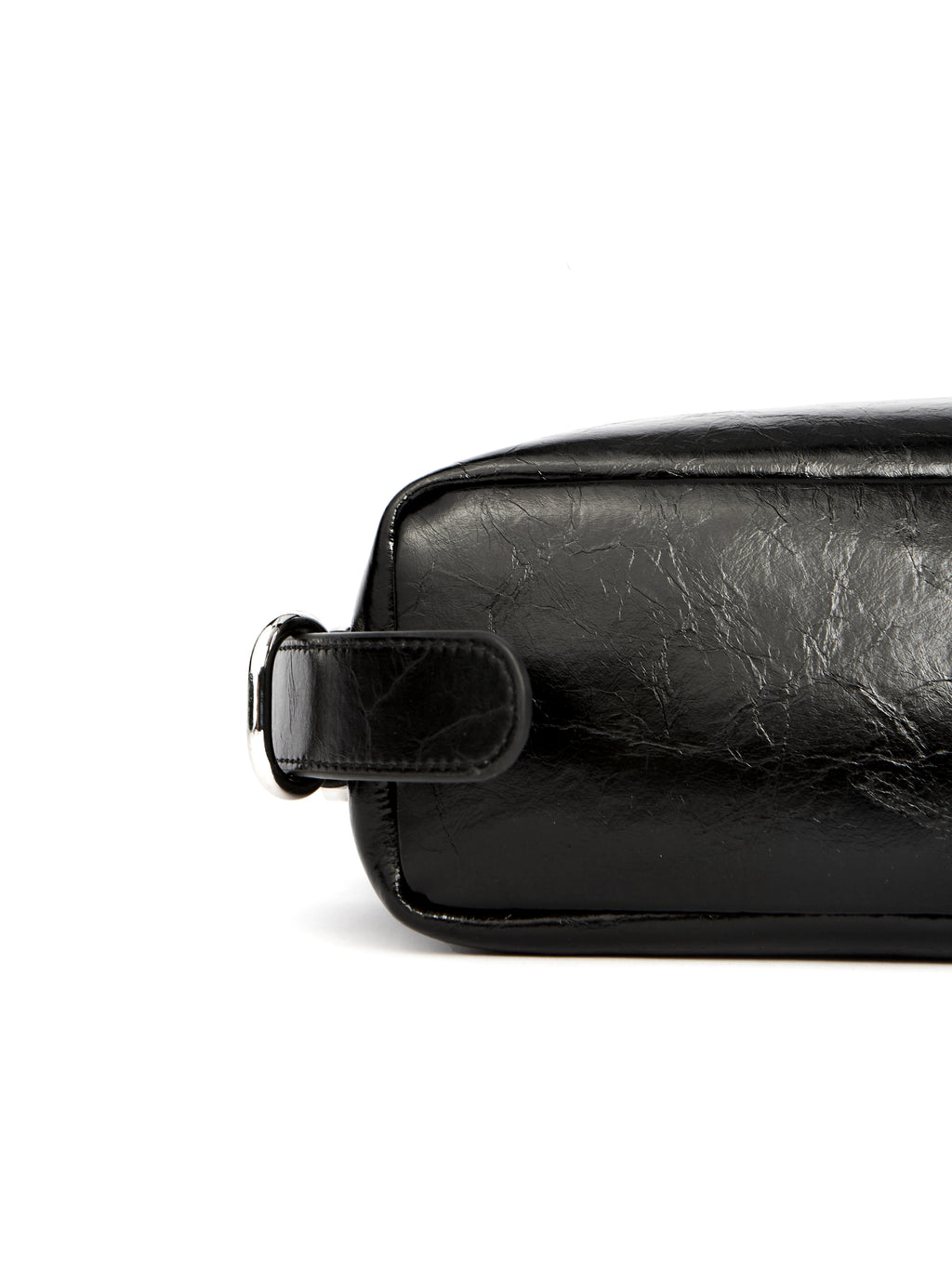 Leather Hobo Bag with Ring Buckle