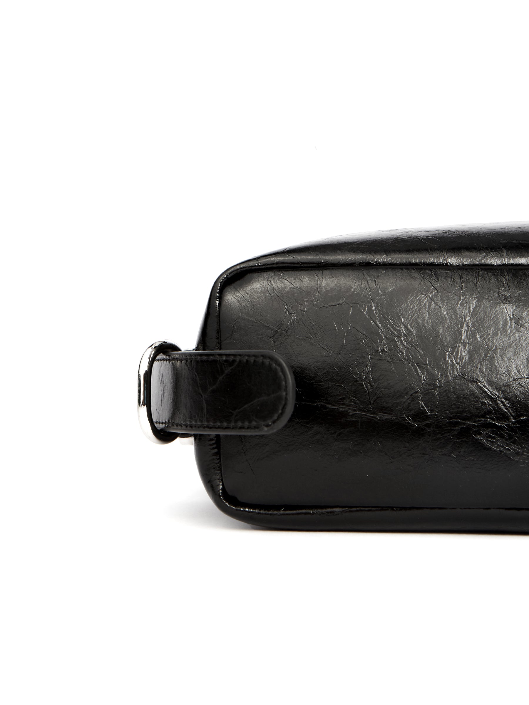 Leather Hobo Bag with Ring Buckle