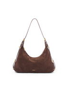 Leather Hobo Bag with Ring Buckle
