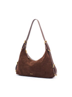 Leather Hobo Bag with Ring Buckle