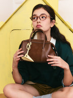 Vintage Genuine Leather Boston Bag