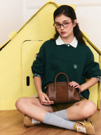 Vintage Genuine Leather Boston Bag