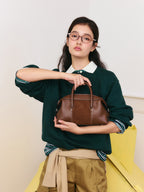 Vintage Genuine Leather Boston Bag