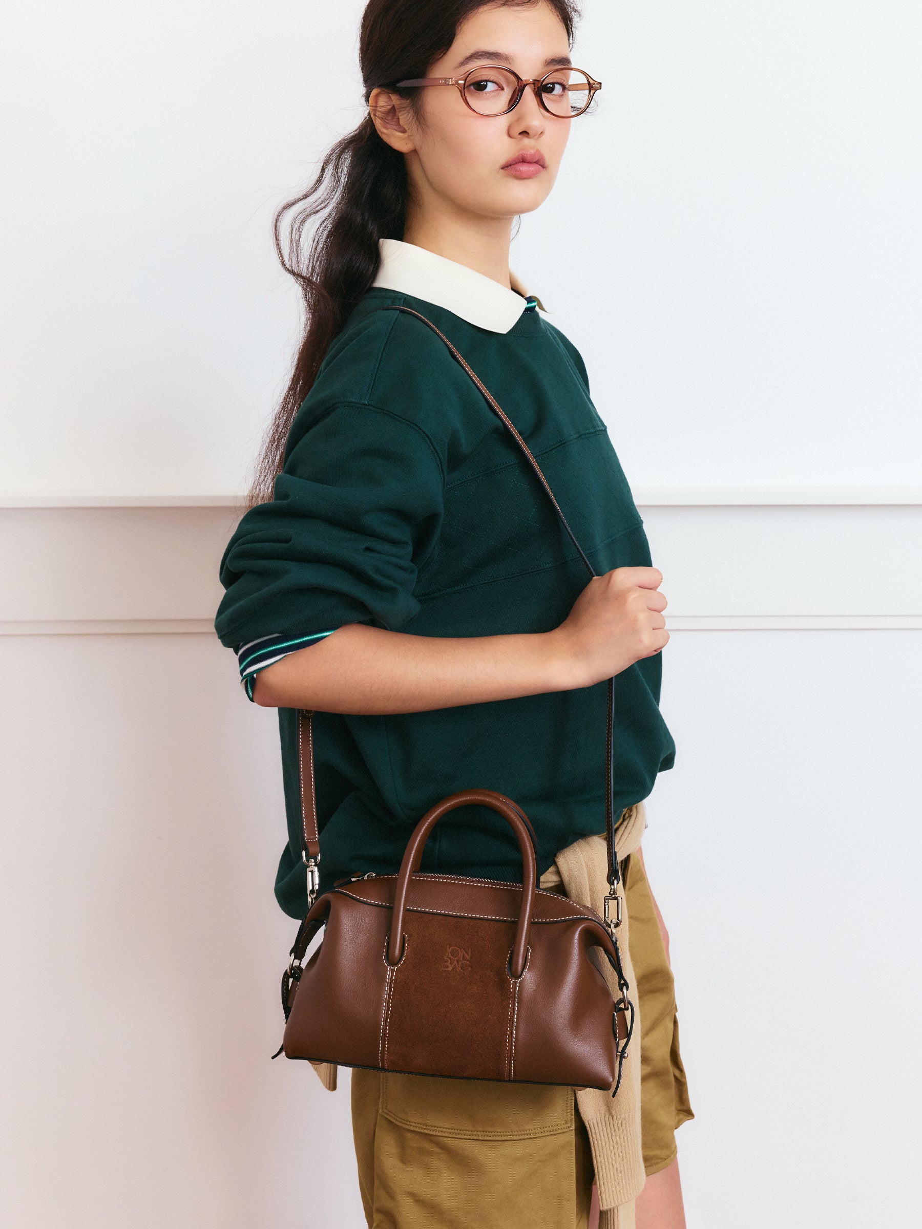 Vintage Genuine Leather Boston Bag