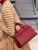 Large Genuine Leather Kelly Bag