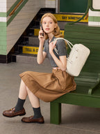 Retro Patchwork Boston Bag