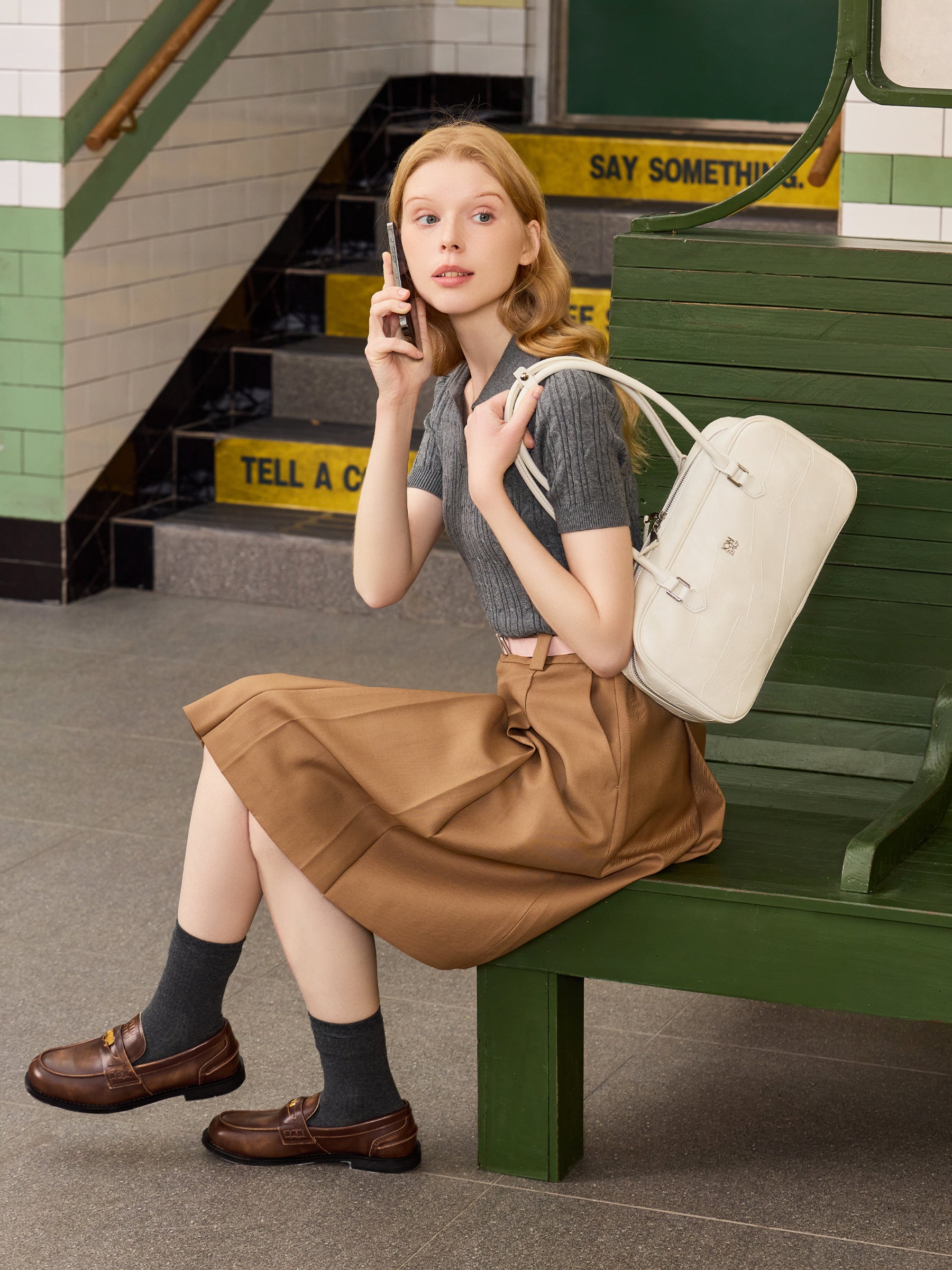 Retro Patchwork Boston Bag