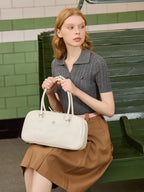 Retro Patchwork Boston Bag