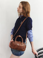 Small Vintage Patchwork Boston Bag